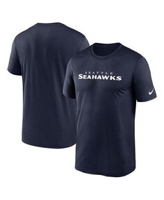 Мужская темно-синяя футболка College Seattle Seahawks Legend с надписью Performance Nike, синий