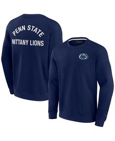 Мужской и женский темно-синий супермягкий пуловер Penn State Nittany Lions с круглым вырезом и круглым вырезом Fanatics Signature, синий