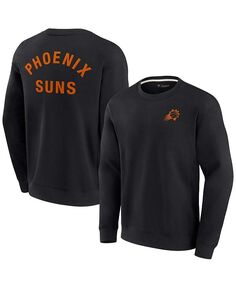 Мужской и женский сверхмягкий флисовый пуловер с круглым вырезом Phoenix Suns Black Phoenix Suns, свитшот большого размера Fanatics Signature, черный