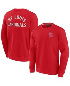 Мужской и женский красный супермягкий флисовый пуловер St. Louis Cardinals свитшот с круглым вырезом Fanatics Signature, красный