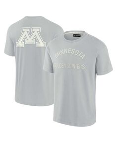 Мужская и женская серая супермягкая футболка Minnesota Golden Gophers с коротким рукавом Fanatics Signature, серый