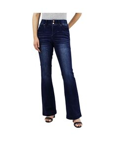 Женские темные джинсы Bootcut с контролем живота и передним карманом со швом на кармане Indigo Poppy, синий