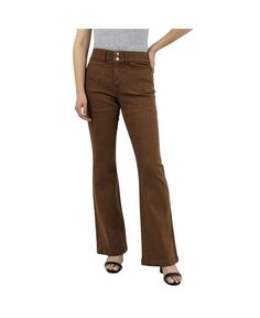 Женские джинсы мокко с контролем живота и накладными карманами Indigo Poppy, коричневый