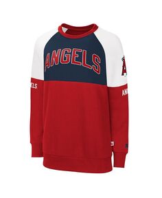 Женский красный, темно-синий пуловер с реглан Los Angeles Angels Baseline толстовка Starter, красный