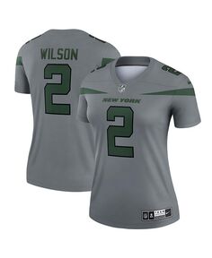 Женская серая майка Zach Wilson New York Jets Inverted Legend Nike, серый
