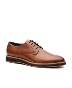 Мужские повседневные гибридные кожаные туфли на шнуровке с однотонным носком в стиле Dalton Dress Blake McKay, коричневый