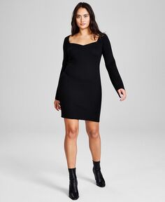 Женское платье-свитер в рубчик с рукавами-колокольчиками And Now This, черный