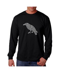 Мужская футболка с длинным рукавом с надписью Word Art — The Raven LA Pop Art, черный