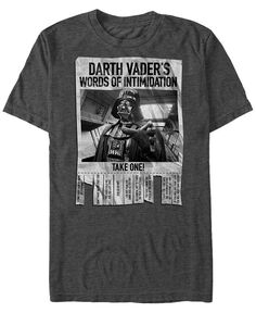 Мужская футболка с короткими рукавами и плакатом «Звездные войны Дарта Вейдера» Fifth Sun, серый