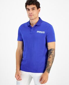 Мужская рубашка-поло с логотипом Armani Exchange, цвет Bluing/ White
