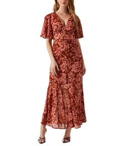 Женское платье Kenzie с цветочным принтом и развевающимися рукавами ASTR the Label, мультиколор