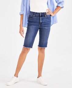 Женские джинсовые шорты-бермуды со средней посадкой и необработанными краями Style &amp; Co, цвет Blue Lapis