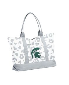 Женская сумка-тоут с леопардовым узором Michigan State Spartans Logo Brands, белый