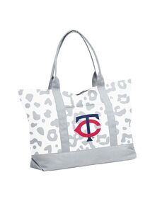 Женская сумка-тоут Minnesota Twins с леопардовым узором Logo Brands, белый