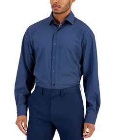 Мужская классическая рубашка обычного кроя с геопринтом из клена Alfani, цвет Navy