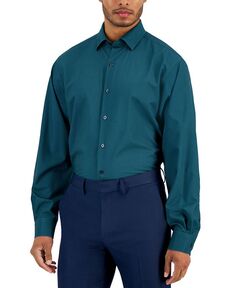 Мужская классическая рубашка обычного кроя с геопринтом из клена Alfani, цвет Teal