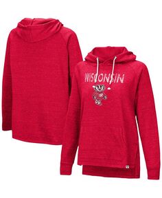 Женский пуловер с капюшоном Red Wisconsin Badgers Nollie Slub реглан Colosseum, красный