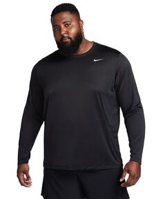Мужская футболка для фитнеса свободного кроя с длинными рукавами Nike, черный