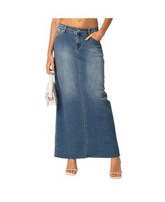 Женская джинсовая юбка макси с разрезом Elowyn Edikted, синий