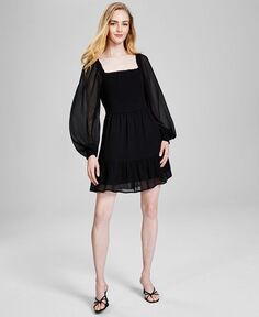 Женское мини-платье с присборенными рукавами And Now This, черный