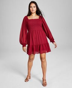 Женское мини-платье с присборенными рукавами And Now This, красный