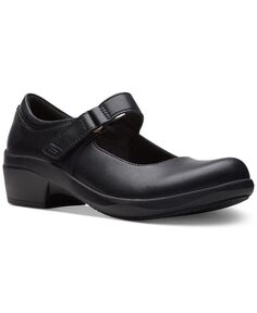 Женские туфли с круглым носком Talene Ave Mary Jane Clarks, цвет Black Leather