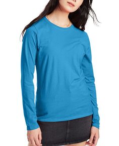 Женская легкая футболка с длинным рукавом Hanes, цвет Deep Dive