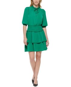 Женское многоярусное платье-трапеция KARL LAGERFELD PARIS, зеленый