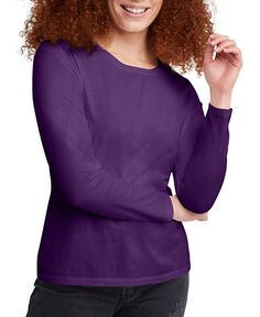 Женская легкая футболка с длинным рукавом Hanes, фиолетовый
