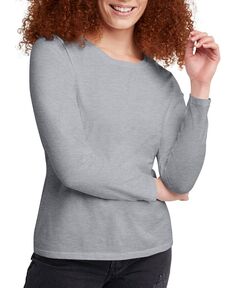 Женская легкая футболка с длинным рукавом Hanes, серый
