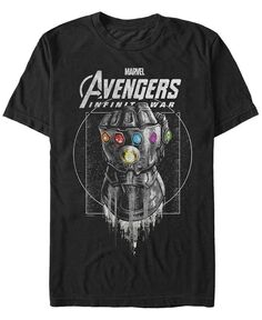 Мужская черно-серая футболка с короткими рукавами Marvel Avengers Infinity War, древняя рукавица Fifth Sun, черный