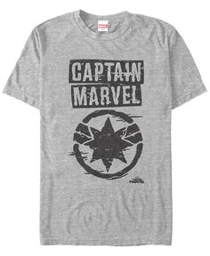 Мужская футболка с короткими рукавами и раскрашенным логотипом Marvel Капитан Марвел Fifth Sun, серый