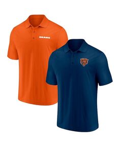 Мужской комплект из двух пар рубашек-поло с фирменным логотипом Chicago Bears Dueling темно-синего и оранжевого цвета Fanatics, мультиколор