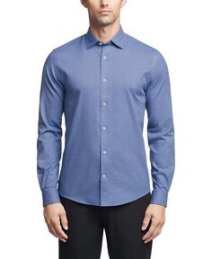 Мужская эластичная классическая рубашка приталенной длины без морщин для страйкбола Michael Kors, цвет Blue