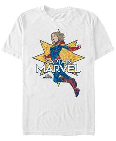 Мужская футболка с короткими рукавами Marvel Captain Marvel Star Power Fifth Sun, белый