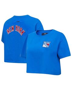 Женская синяя укороченная футболка свободного кроя New York Rangers Classic Pro Standard, синий