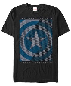 Мужская футболка из коллекции комиксов Marvel «Капитан Америка» с короткими рукавами и рисунком щита для фитнеса Fifth Sun, черный