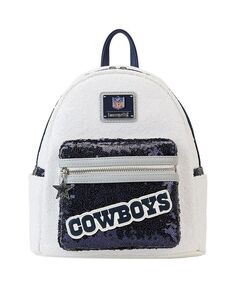 Мужской и женский мини-рюкзак с пайетками Dallas Cowboys Loungefly, белый