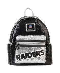 Мужской и женский мини-рюкзак Las Vegas Raiders с пайетками Loungefly, черный