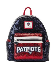 Мужской и женский мини-рюкзак New England Patriots с пайетками Loungefly, синий