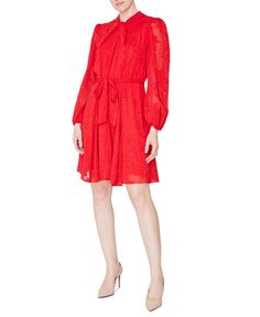Женское платье с рукавами 3/4 с завязкой спереди julia jordan, красный