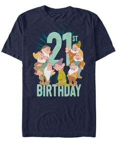 Мужская футболка с короткими рукавами и круглым вырезом на день рождения Dwarves 21 Fifth Sun, синий