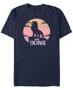 Мужская футболка с короткими рукавами и плакатом Disney «Король Лев в прямом эфире» Sunset Pride Rock Fifth Sun, синий