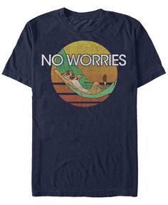 Мужская футболка Disney с коротким рукавом «Король Лев Тимон Chillin’ No Worries» Fifth Sun, синий