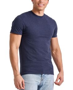 Мужская хлопковая футболка Originals с коротким рукавом Hanes, цвет Athletic Navy Heather