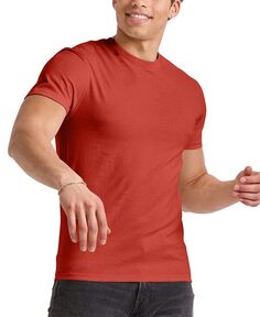 Мужская хлопковая футболка Originals с коротким рукавом Hanes, цвет Red River Clay