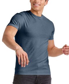 Мужская хлопковая футболка Originals с коротким рукавом Hanes, цвет Trekking Gray