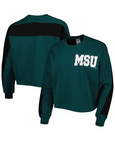 Женский зеленый пуловер с цветными блоками Michigan State Spartans Back To Reality, толстовка Gameday Couture, зеленый
