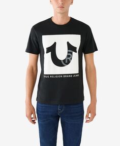 Мужская футболка с заклепками и коротким рукавом True Religion, черный