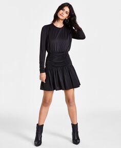 Женское мини-платье со рюшами Bar III, черный
